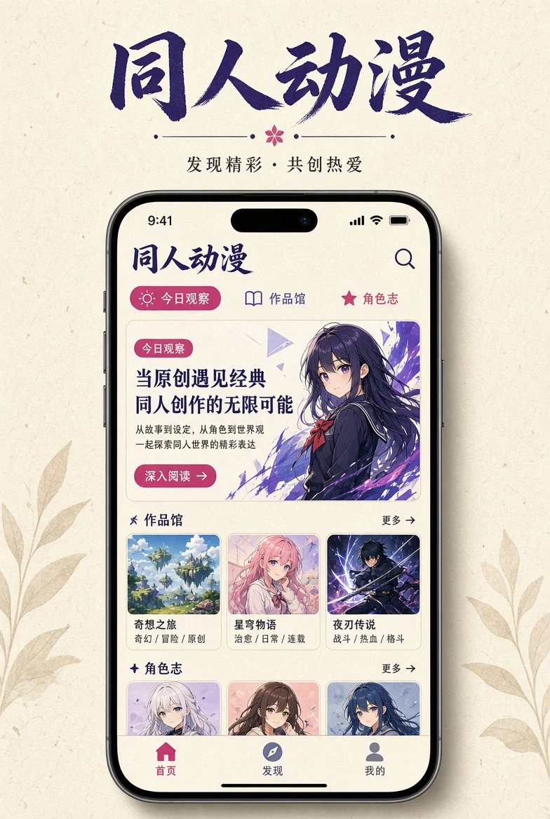 同人动漫APP移动端视觉